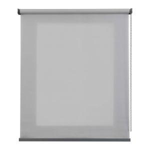 Estore de rolo translúcido com acabamentos em alumínio prata 80 x 250 cm