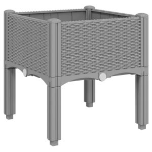 vidaXL jardinera con patas pp gris claro 40x40x42 cm