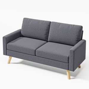 Sofá 2 lugares em suede cinza escuro 157x72x85 cm