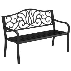 Banco de jardim - helloshop26 - 127 x 61 x 89 cm - confortável - ergonômico