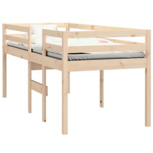 vidaXL cama alta madera maciza de pino 75x190 cm