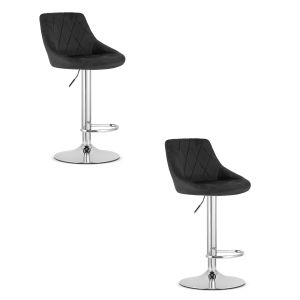 Valora banquetas daka veludo preto base cromada x2