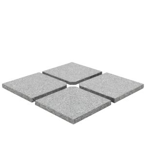 Placas peso guarda-sol quadradas 4 pcs granito 100 kg cinzento