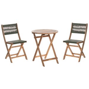Conjunto bistro dobrável prossedi madeira de acácia verde