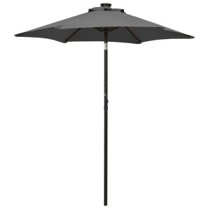 Guarda-sol de jardim c/ luzes LED 200x211 cm alumínio antracite ergft4471