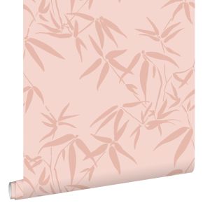 Estahome papel de parede folhas de bambu rosa terracota 53 cm x 10.05 m