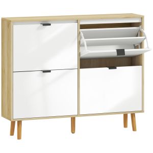 Sapateiro estreito 105x24x92.5 cm mdf color blanco Homcom