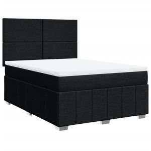 vidaXL cama box spring con colchón tela negro 140x200 cm