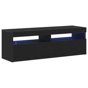Móvel para tv - helloshop26 - 120 x 35 x 40 cm - carvalho preto - faixas de
