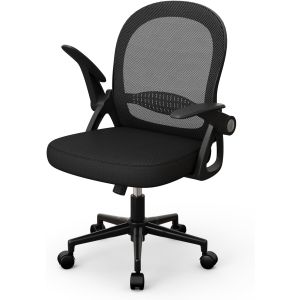 Rattantree cadeirade escritório ergonómica com encosto médio tela, preta
