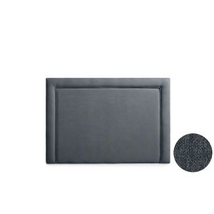 Cabeceira estofada regina aqualine 145x115x5 cm - cinza escuro - moonia
