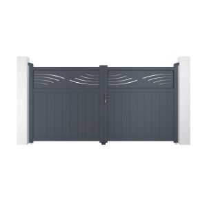Portão de batente elétrico 3m halti a.160cm grey + tanker b700