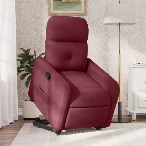 Poltrona reclinável elevatória tecido vermelho tinto ewg6937