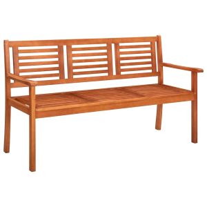 Banco de jardim 3 lugares 150 cm madeira de eucalipto maciça pbk548500