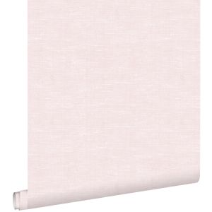 Estahome papel de parede aspecto de linho rosa claro 53 cm x 10.05 m