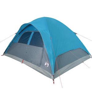 Tenda familiar em cúpula para 6 pessoas impermeável azul