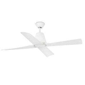 Ventilador de teto sem luz branco em aço 4 pás abs 130 cm motor dc 6 veloci