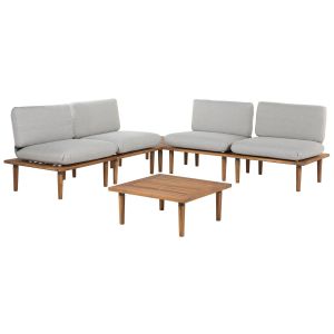 Conjunto lounge madeira de acácia certificada cinzento frascati