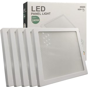 Pack x5 plafon LED quadrado 24w (240w), 2880lm, luz selecionável 4cct