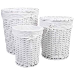 Set 3 cestas de vime branco l:43x43x50 m:36x36x43 s:30x30x37 cm