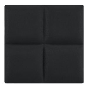 Conjunto de 4 painéis de parede carpino têxtil 30x30cm - preto [neu.haus]