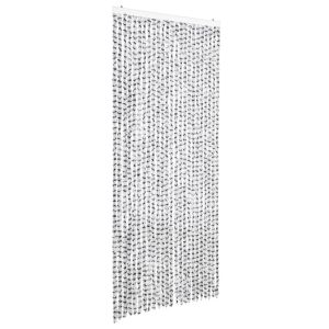 Cortina anti-insetos 100x220cm chenille cinzento claro e escuro