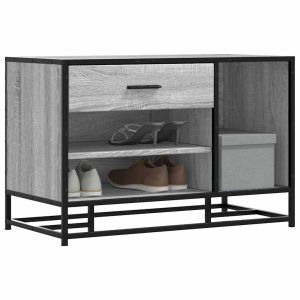 Banco para calçado sonoma 80x40x53,5 cm madeira metal cinzento wf307197