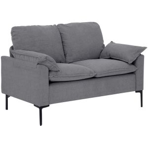 Sofá dois lugare 130x77x84 cm poliéster color gris Homcom, casa - sófas