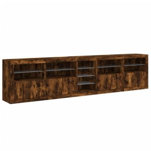 Buffet baixo - helloshop26 - buffet moderno com iluminação LED - madeira de