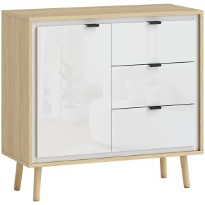 Aparador 80x35x77 cm color blanco Homcom, casa - móveis de armazenamento