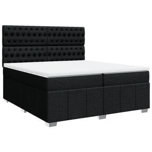 vidaXL cama box spring con colchón tela negro 200x200 cm