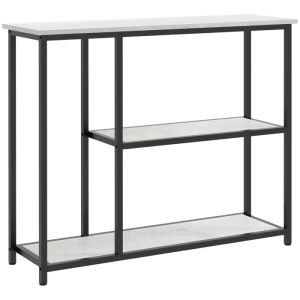 Consola para entrada 2 prateleiras branco 80x100x30cm