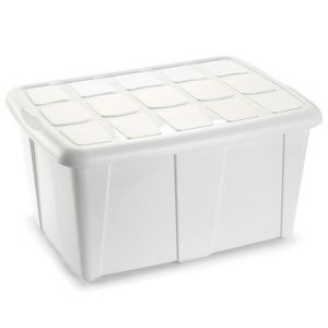 Caixa de armazenamento tradineur de plástico branco 60 l