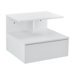 Mesa de cabeceira de parede amberg gaveta 40x35x31cm branco [en.casa]