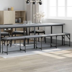 Banco de jantar 248x32x45 cm aço e tecido cinzento-claro wf161370