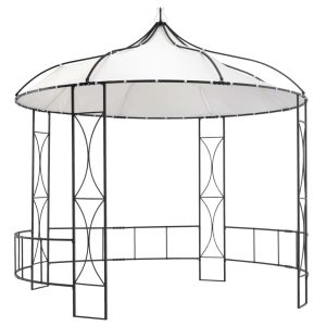 vidaXL gazebo redondo branco 300x290 cm