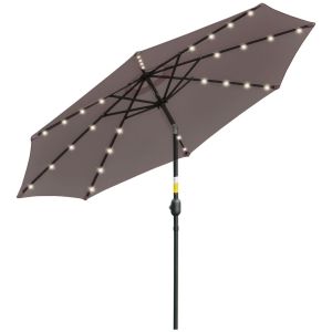 Chapéu de sol de jardim 265x265x233 cm aço e poliéster color gris Outsunny