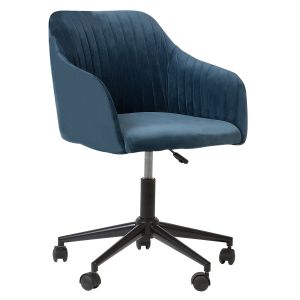 Cadeira home office venice veludo azul marinho
