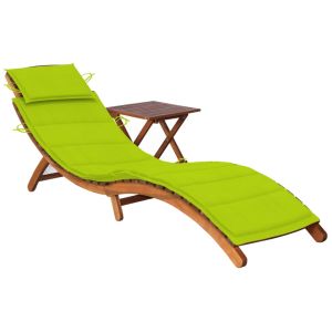 Helloshop26 - espreguiçadeira dobrável de acácia - 184 cm