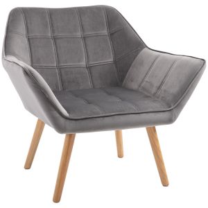 Poltrona 67x61,5x71 cm poliéster color gris Homcom, casa - poltronas