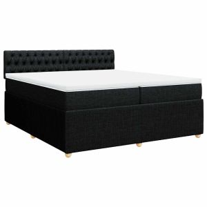 vidaXL cama box spring con colchón tela negro 200x200 cm