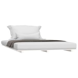 vidaXL estructura de cama madera maciza de pino blanco 150x200 cm