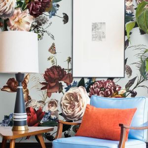 Papel de parede floral renascentista