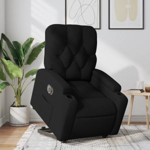 Poltrona reclinável elevatória elétrica tecido preto ewg7507