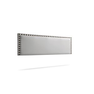 Cabeceira estofada modena pele sintética 220x55x8 cm - prata - moonia