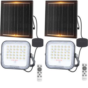 Aigostar holofote LED solar 50w cct com comando à distância,2pcs