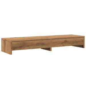 Suporte de monitor de mesa móvel de escritório com gavetas artesanal em mad