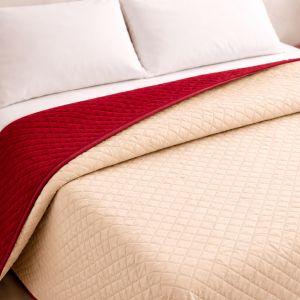 Colcha reversível bicolor bege/rojo cama 180cm donegal collections