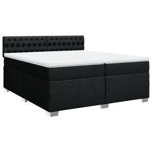 vidaXL cama box spring con colchón tela negro 200x200 cm