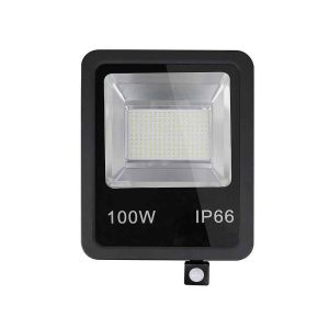 Projetor LED preto 100w 6500k 9000lm - sensor olivino ip66